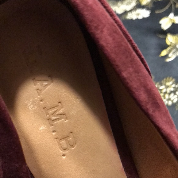 L.A.M.B Burgundy Suede Pumps - Picture 3 of 12